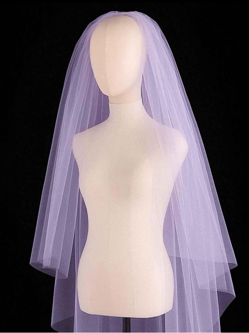 Lavender Bridal Veil - Elbow Length Tulle